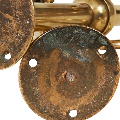 Pair of Fixed Brass Candelabra by Tonks of Birmingham