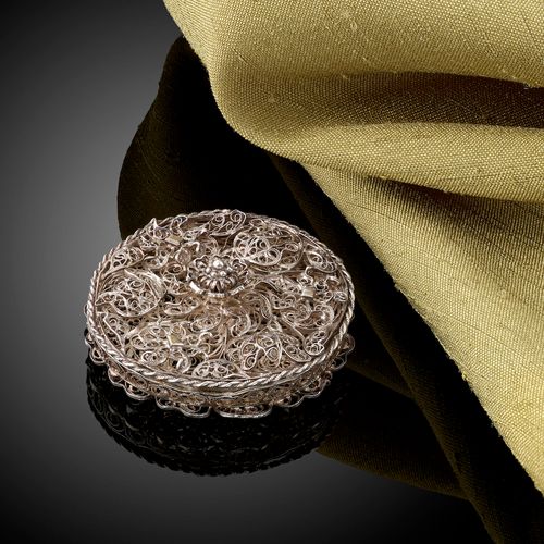 A rare little silver filigree Pomander; German c.1690