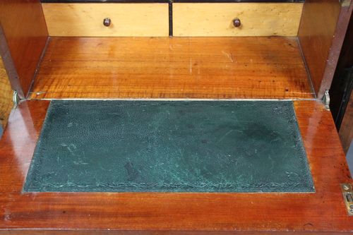 Victorian Burr Walnut Secretaire Wellington Chest