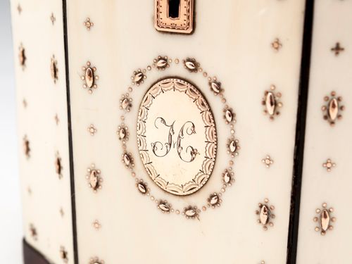 Ivory and Gold Tea Caddy