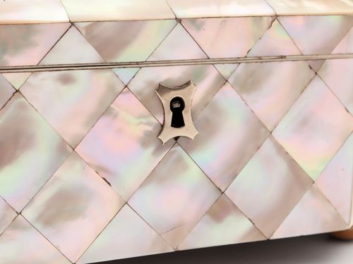 Mother of Pearl Glazed Top Jewellery Box