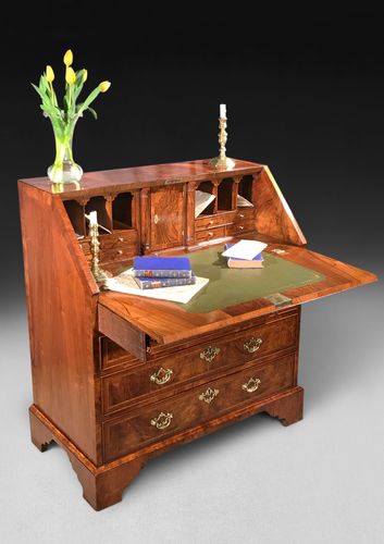 18th Century Figured Walnut Bureau