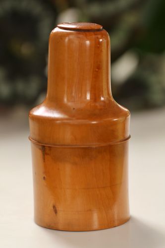 Antique Boxwood Bottle Holder Stamped Jones