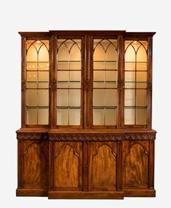 19th century mahogany Gothic bookcase 