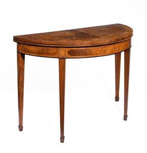 18th century satinwood demi-lune card table 