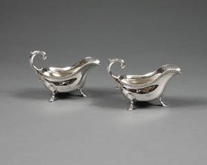 20th century Silver sauce boats