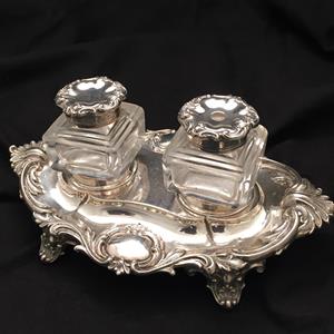 19th century Silver inkwell