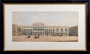 19th century watercolour of Carlton Chambers by the architect, James Burton