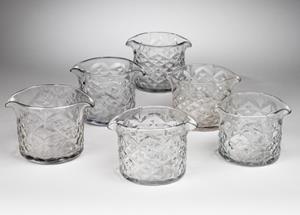 Set of 6 matched 19th century Georgian glass rinser bowls