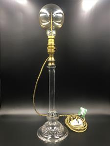 19th century cut glass lamp