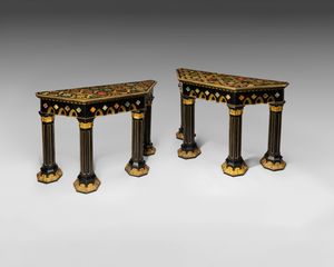 Pair of 19th century Gothic design tables