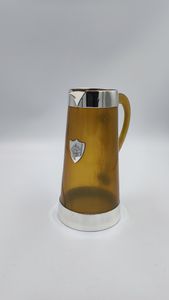 early 20th century horn silver rimmed jug