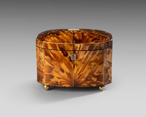 George III tortoiseshell tea caddy