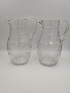 Pair 19th century ale jugs