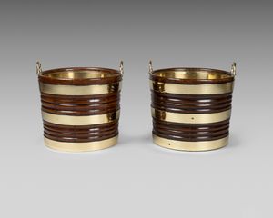 Pair 18th century Irish peat buckets