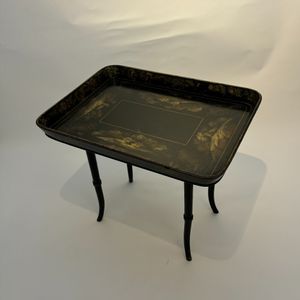19th century papier mache tray on stand