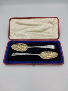 18th century silver berry spoons