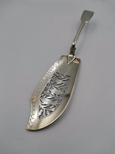 19th century solid silver fish slice