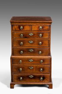 18th century miniature mahogany chest on chest