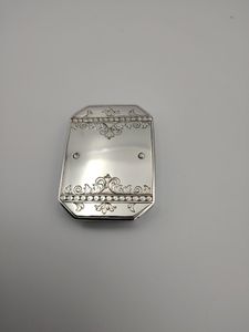 18 century solid silver engraved snuff box