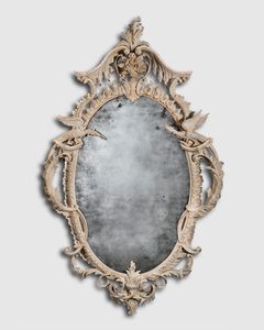 18th century carved wood mirror