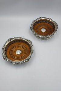 Pair of 19th century silver bottle coasters