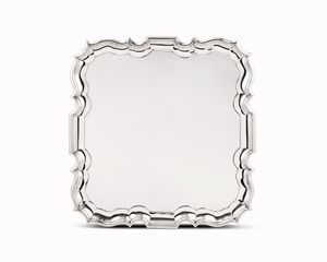 Large 19th century solid silver tray