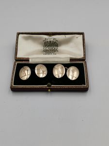 20th century rose gold boxed cuff links