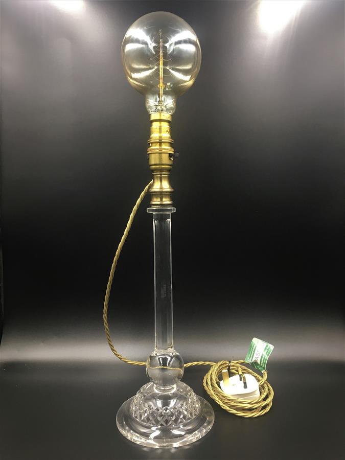 19th century cut glass lamp