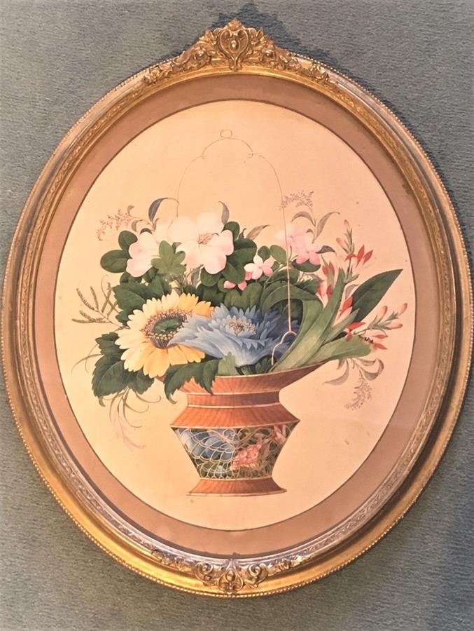 19th century Chinese Watercolour of flowers