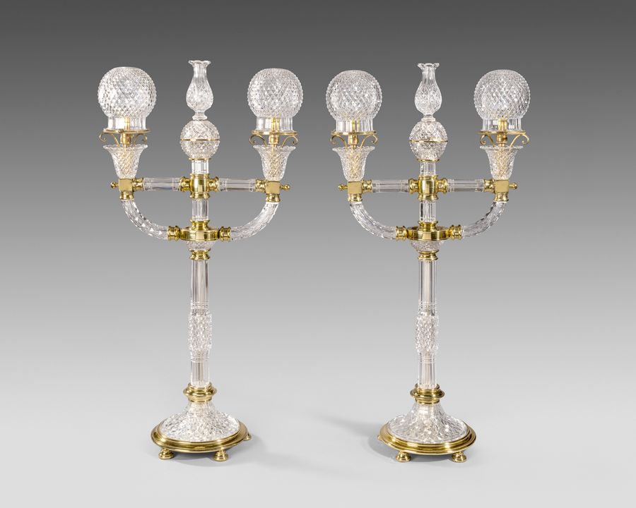 19th century glass table lamps.