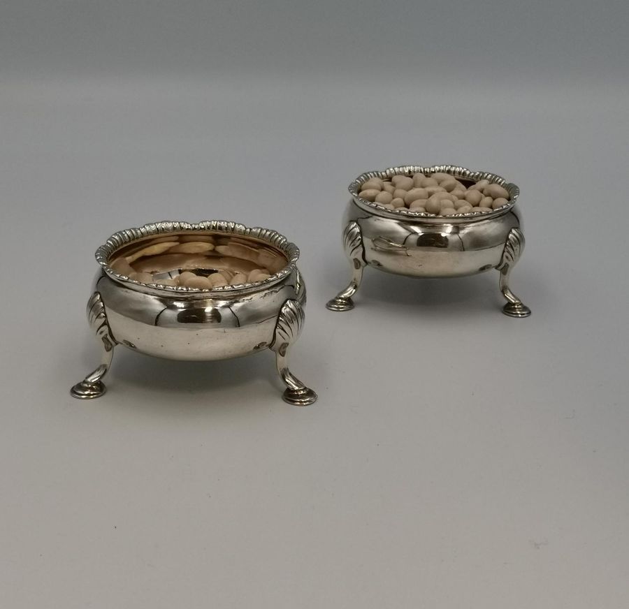 18th century silver cauldron salts