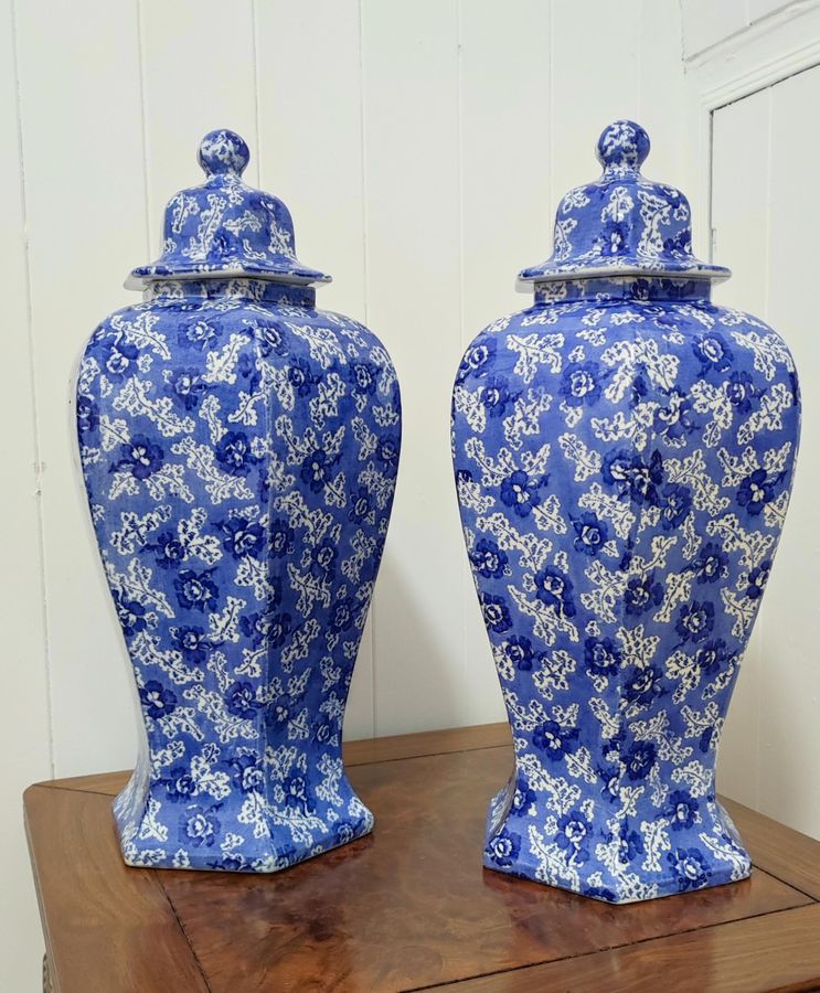 Leighton Pottery lidded vases