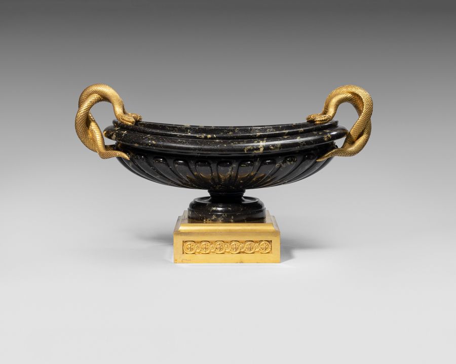 Marble and gilt bronze bowl by Henri Vian