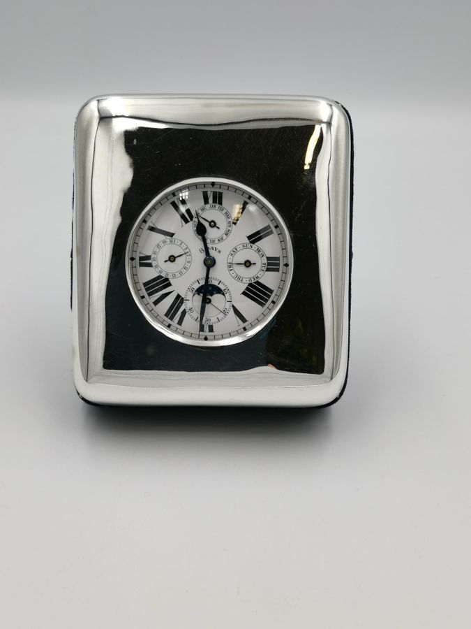 20th century Goliath watch in silver traveling case