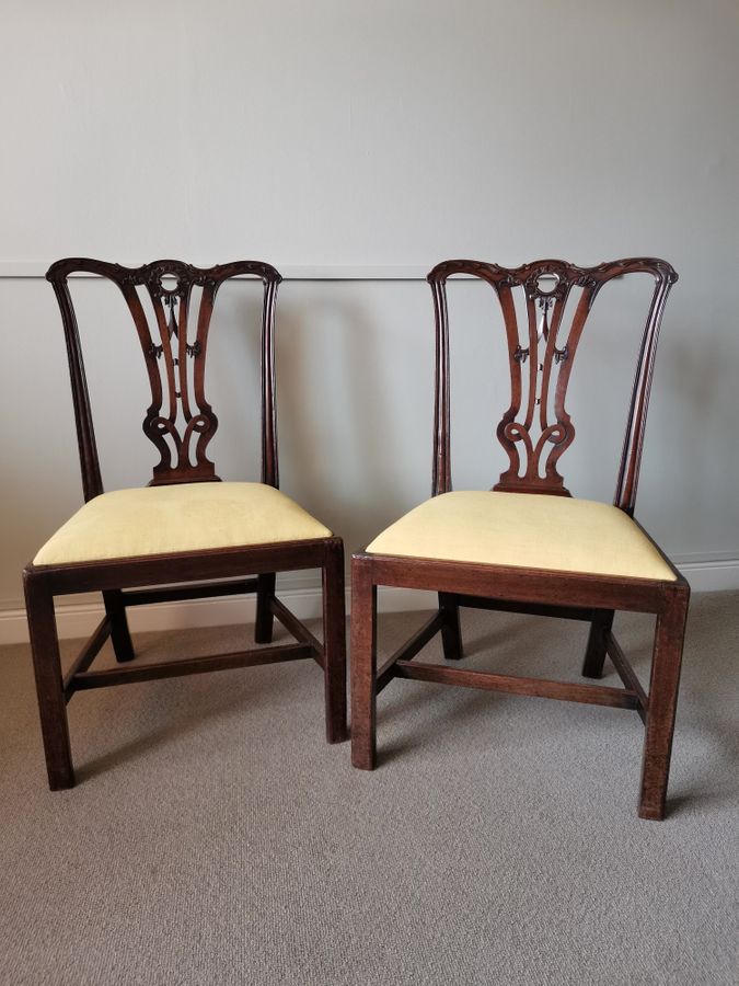 18th Century Pair Mahogany Chairs
