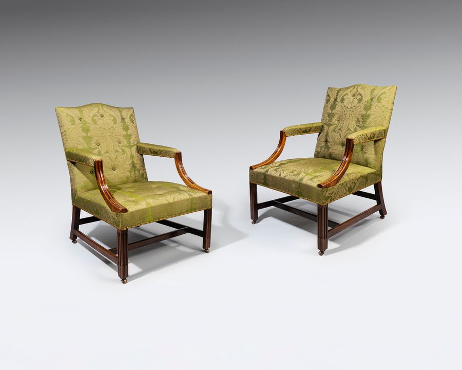 18th century pair of Gainsborough armchairs