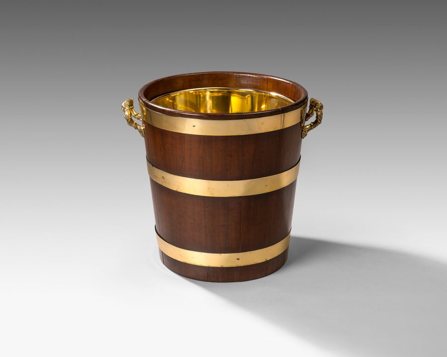 18th century brass bound mahogany log bin