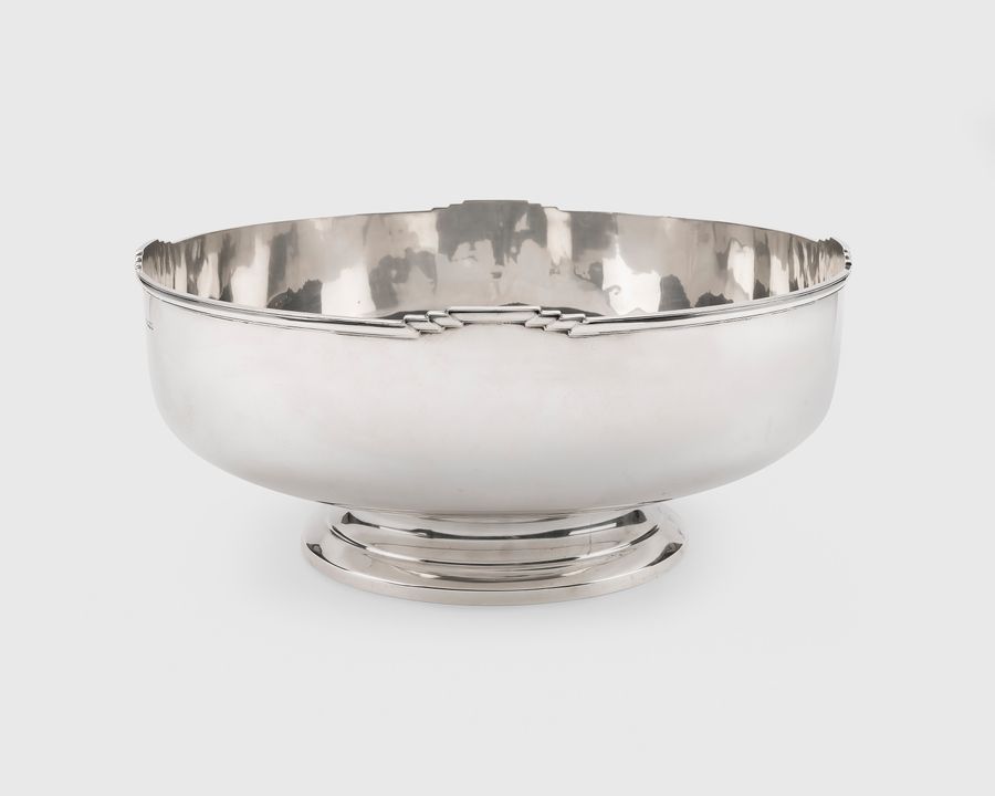Art Deco solid silver punch bowl