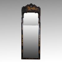 Black Japanned Queen Anne Pier Mirror