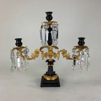 English Regency Bronze & Ormolu triple branch candelabra 