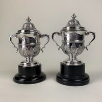 Pair of small silver Garrard Trophy Cups for the Champion Diary Herd
