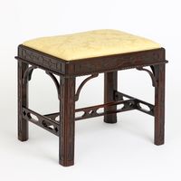 19th century Chippendale style blind-fret carved Stool