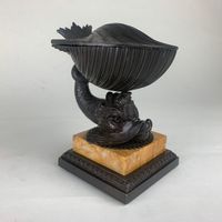 Bronze scallop shell and sea creature Desktop pastille/incense burner