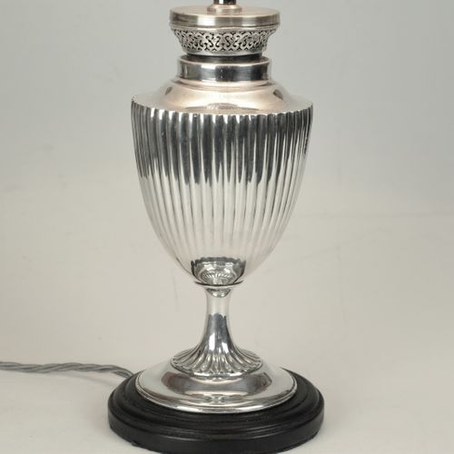 Pair of late 19th century silver plated oil/table lamps