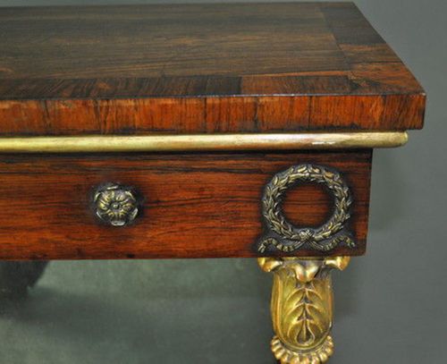Fine Regency Rosewood and Gilt Console Table