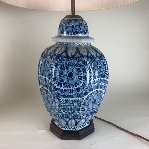 Large pair of Blue and White Delft Vases/ Table Lamps
