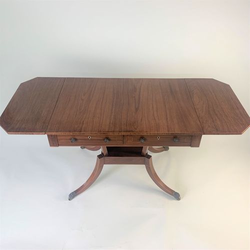 Regency Padouk Wood Sofa Table