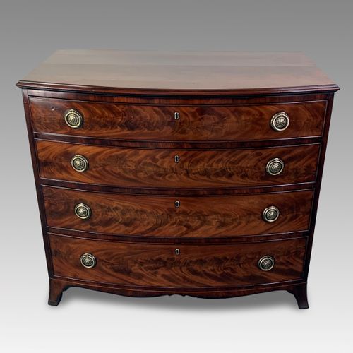 Bow front mahogany chest of drawers