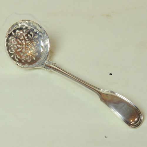 Silver Fiddle & Thread Sugar Sifter Spoon